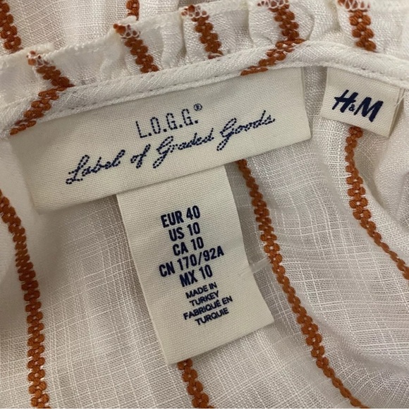 Label of Graded Goods H&M Womens Blouse Size 10 Beige Boho Bell Sleeve Top - Picture 5 of 7